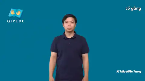 cố gắng - Ngôn Ngữ ký Hiệu - Vùng miền Miền Trung - Phân loại Từ thông dụng